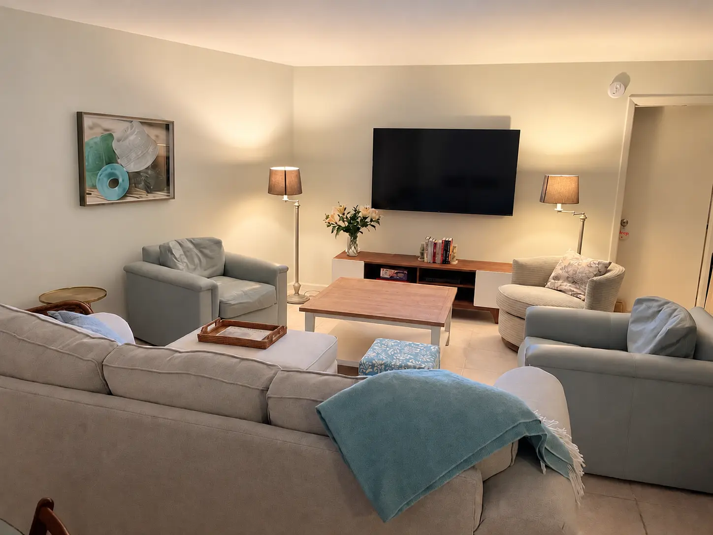 Ocean-facing living room